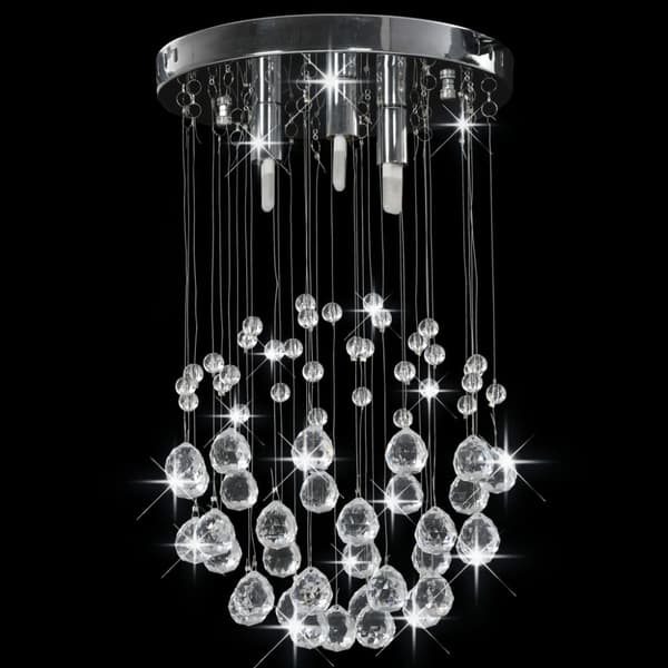The Living Store Taklampa med kristallpärlor silver sfär 3 x G9-lampor -  Lampor
