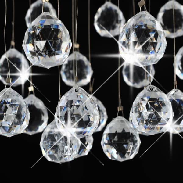 The Living Store Taklampa med kristallpärlor silver sfär 3 x G9-lampor -  Lampor