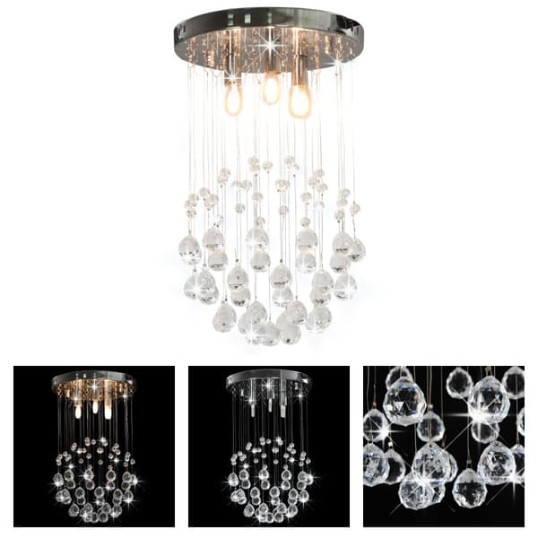 The Living Store Taklampa med kristallpärlor silver sfär 3 x G9-lampor -  Lampor