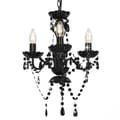 Miniatyrbillede 4 af 8: The Living Store lysekrone med perler rund 3 x E14 sort -  Lamper