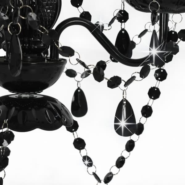 The Living Store lysekrone med perler rund 3 x E14 sort -  Lamper