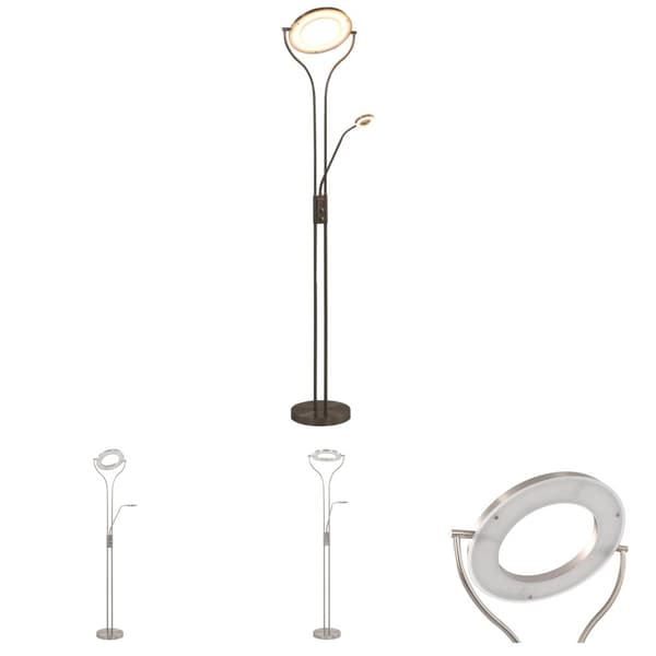 The Living Store gulvlampe 18 W dæmpbar 180 cm sølvfarvet - Lamper