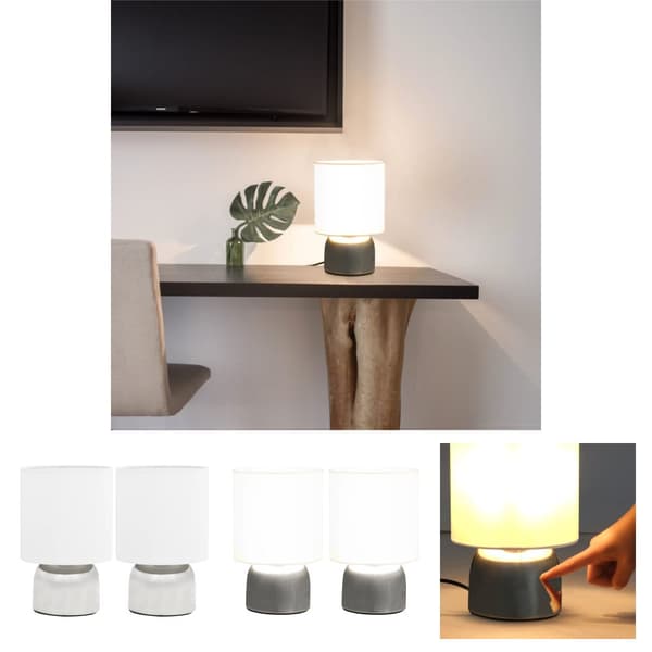 The Living Store Bordslampor 2 st touch-knapp vit E14 -  Lampor