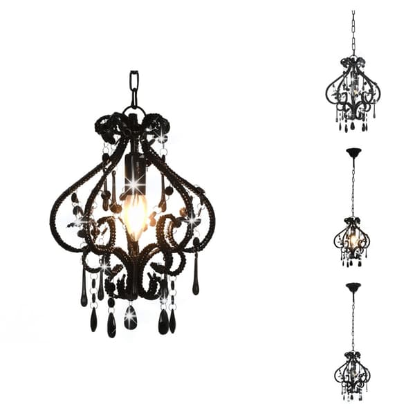 Lamper - Living loftlampe med perler rund E14 sort