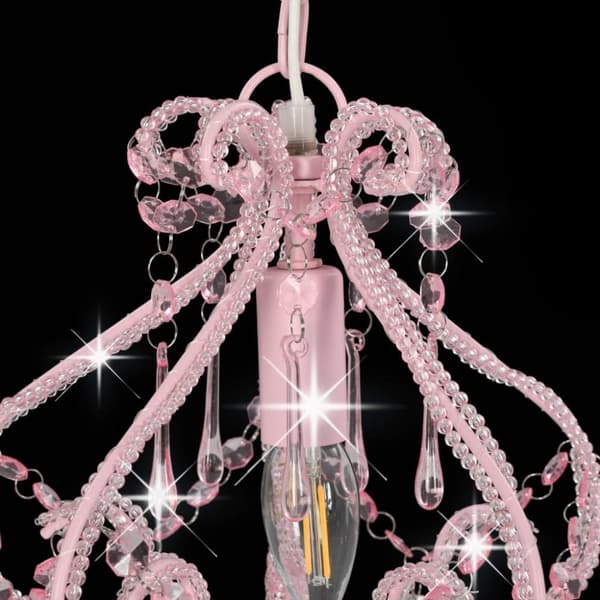 Lamper - Living loftlampe med perler rund E14 pink