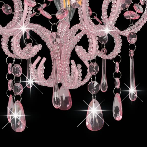 Lamper - Living loftlampe med perler rund E14 pink
