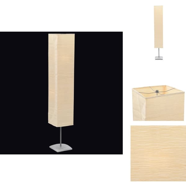 Lampor - Living Golvlampa med skärm av rispapper och aluminiumfot 130 cm