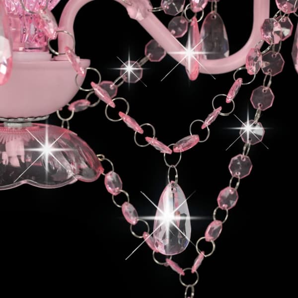 Lysekrone med perler rund 3 x E14 pink - Lysekrone - Lysekroner - Home & Living