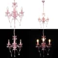 Miniatyrbillede 1 af 8: Lysekrone med perler rund 3 x E14 pink - Lysekrone - Lysekroner - Home & Living