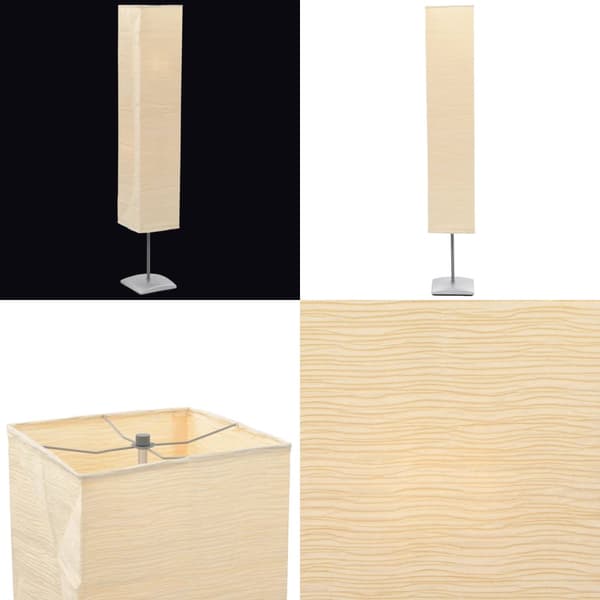 Golvlampa med skärm av rispapper och aluminiumfot 130 cm - Golvlampa - Golvlampor - Home & Living