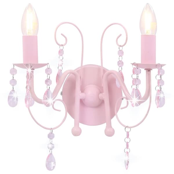 Vägglampa med pärlor rosa 2 x E14-lampor - Vägglampa - Vägglampor - Home & Living