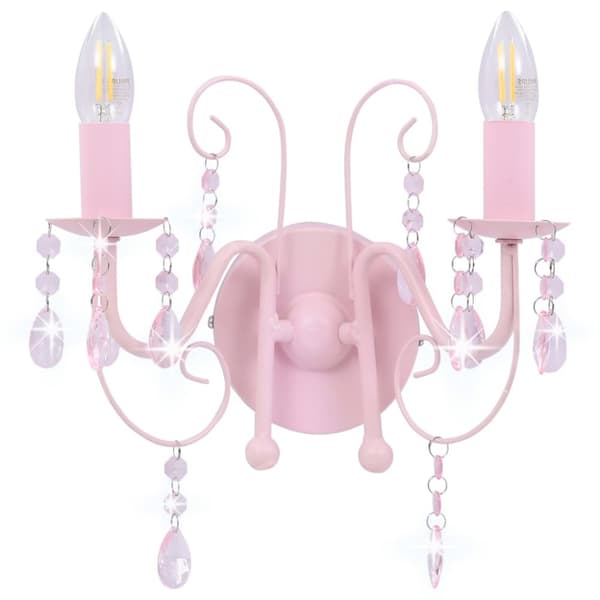 Vägglampa med pärlor rosa 2 x E14-lampor - Vägglampa - Vägglampor - Home & Living