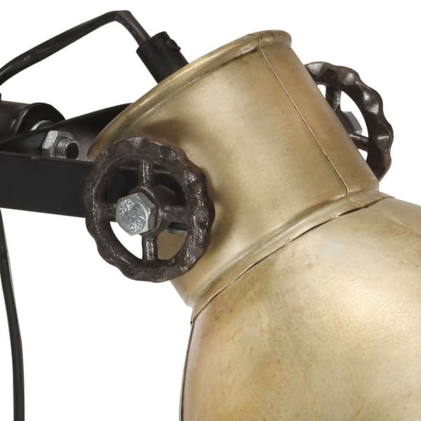 Golvlampa med 2 lampskärmar mässing E27 gjutjärn