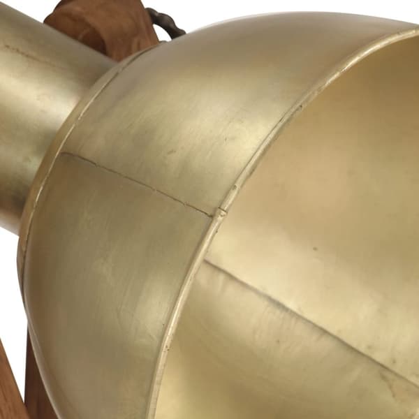 gulvlamper 3 stk. E27 massivt mangotræ messingfarvet