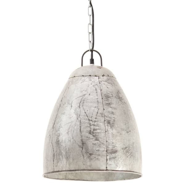 industriel hængelampe 25 W rund 32 cm E27 sølvfarvet