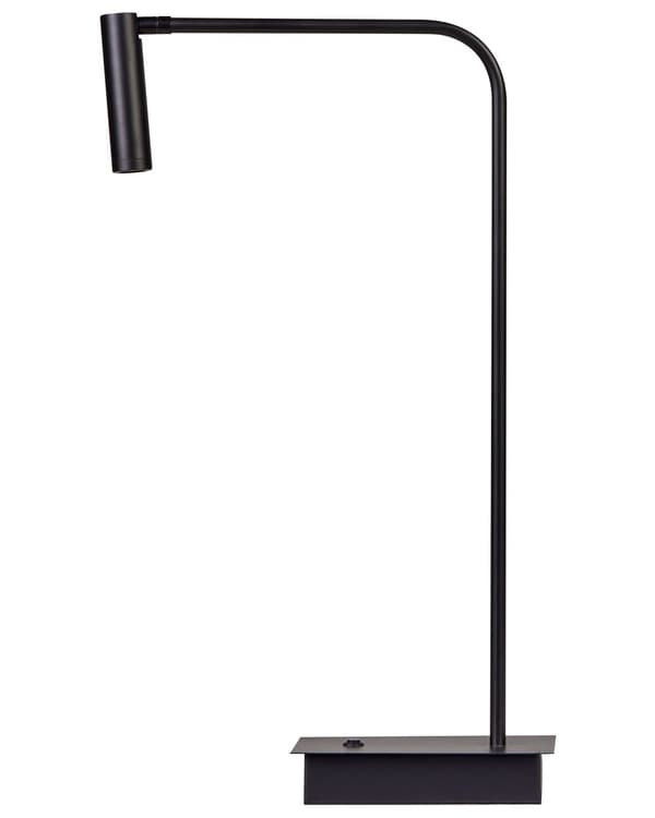 Pöytävalaisin musta rauta akryyli 27 x 10 x 55 cm LED-valo säädettävä varjostin työpöydän moderni tyyli