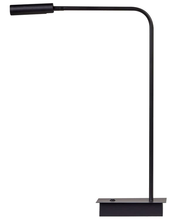 Pöytävalaisin musta rauta akryyli 27 x 10 x 55 cm LED-valo säädettävä varjostin työpöydän moderni tyyli