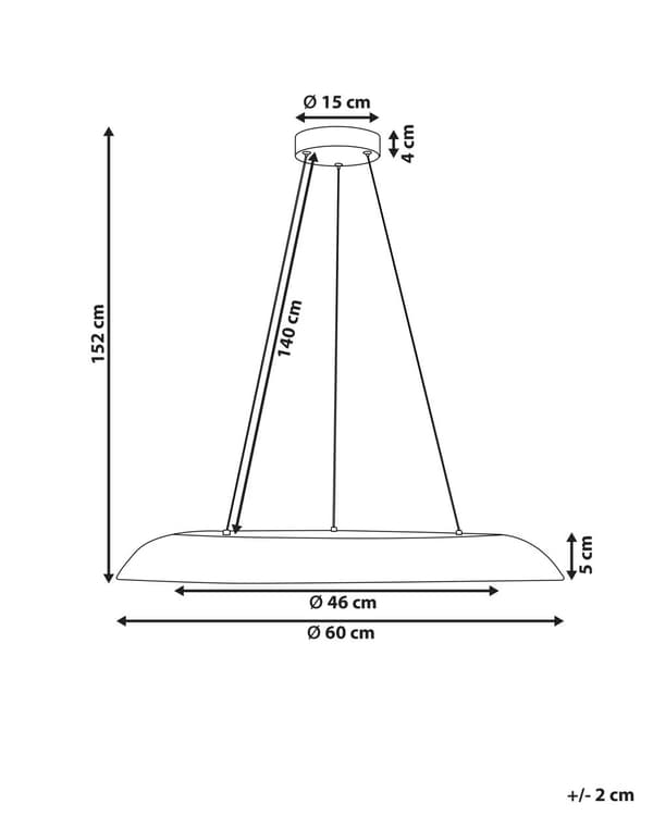 Pendel lampe Sort Metal ø 60 cm Industriel Design Rund Spisebordspendel Køkken Metallampe med Hængelampe til Spisebord