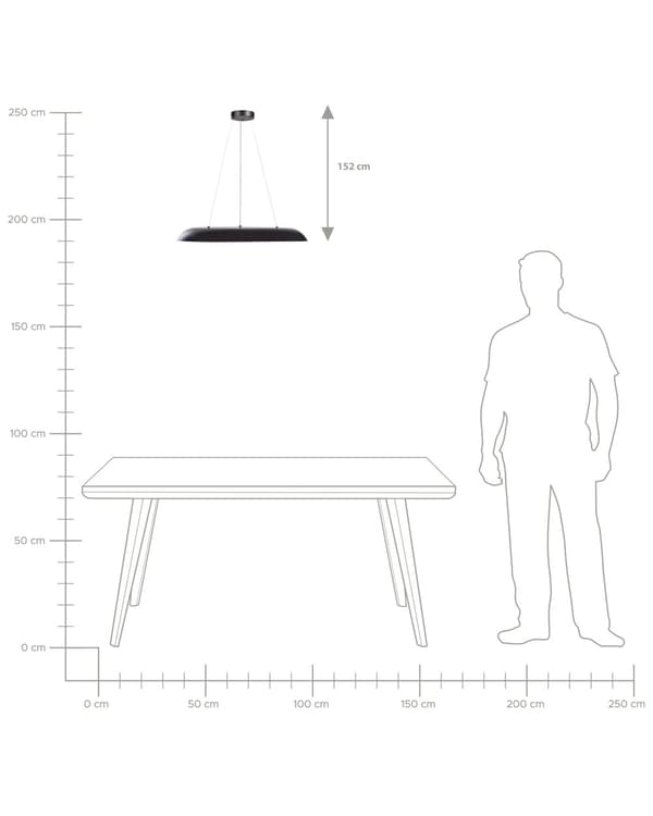 Pendel lampe Sort Metal ø 60 cm Industriel Design Rund Spisebordspendel Køkken Metallampe med Hængelampe til Spisebord
