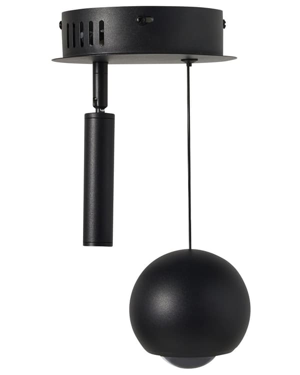 Pendellampe Svart Metall 2 Integrerte LED-lamper Rund skjerm Dekorativ Form Hengende Moderne Belysning