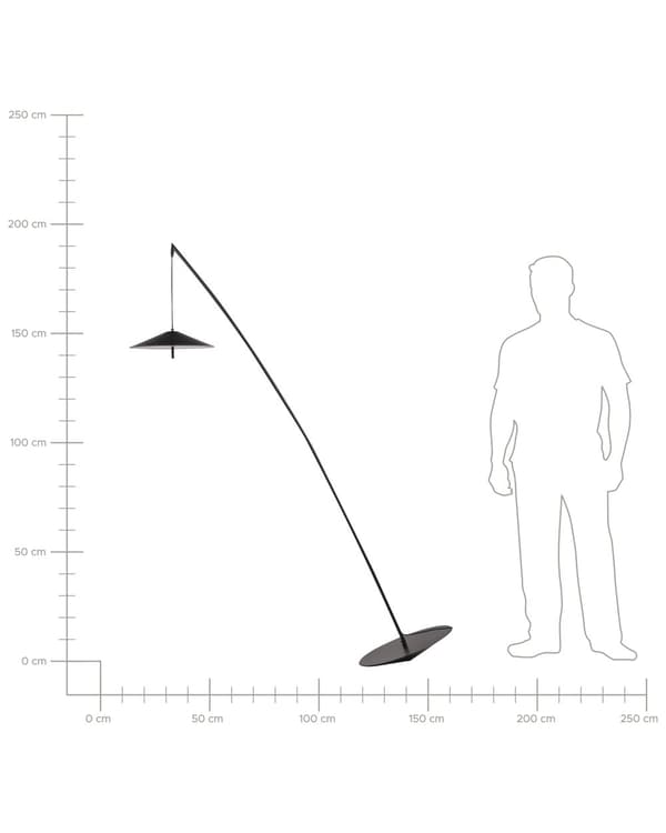 Gulvlampe Svart Metall Rund Base Konisk Skjerm Vippbar Base LED Omgivelseslys Stue Belysning