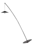 Miniatyrbilde 1 av 10: Gulvlampe Svart Metall Rund Base Konisk Skjerm Vippbar Base LED Omgivelseslys Stue Belysning