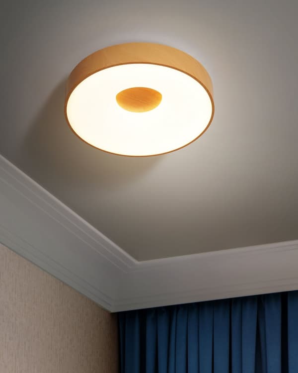 Taklampe Tre Metall Integrert LED-lys Rund Form med Dimmer Fjernkontroll Dekorativ Moderne Belysning