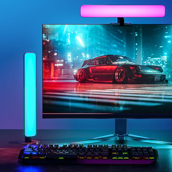 Lydstyrt RGB-lampe med fjernkontroll 2-pakning