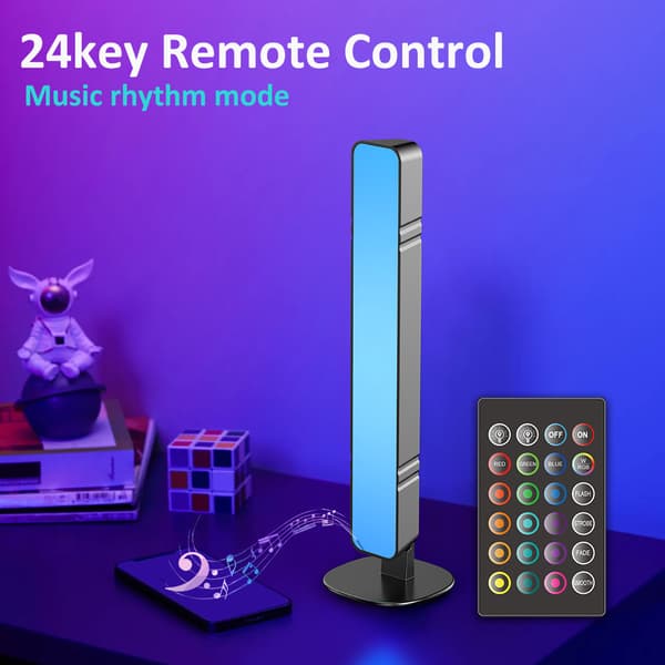 Lydstyret RGB-lampe med fjernbetjening