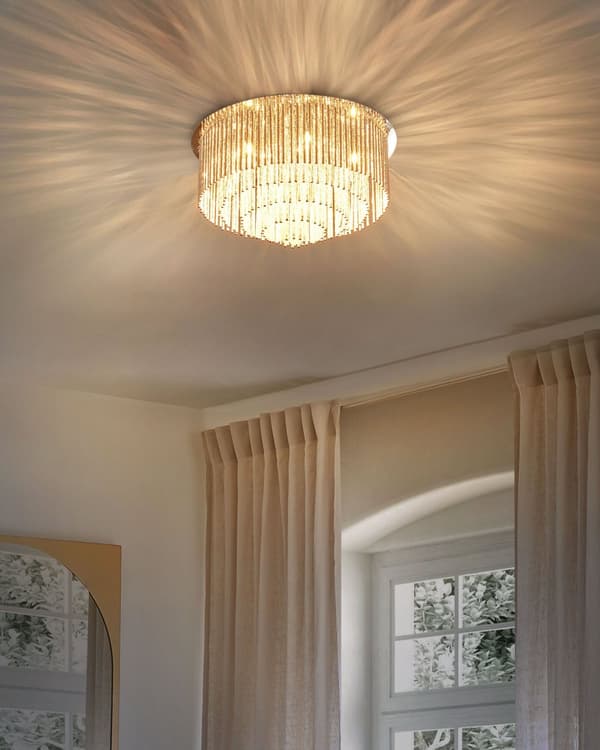 Lysekrone Sølv Metall Aluminium stenger Krom Finish Belysning Stue Moderne stil