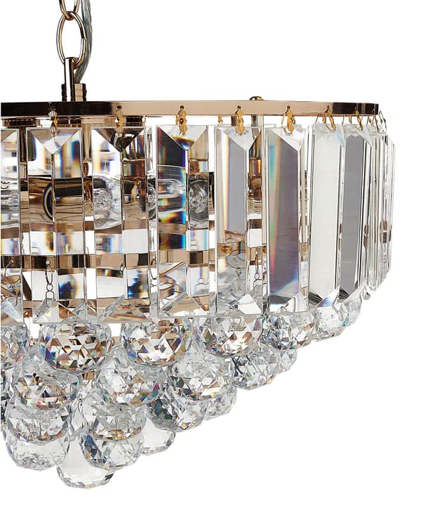 Lysekrone Gull Metall ⌀ 49 cm Pendellampe med krystaller Kjøkken Glamour stil
