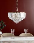 Miniatyrbilde 4 av 9: Lysekrone Gull Metall ⌀ 40 cm Pendellampe Lampe Glasskrystall Glamour stil