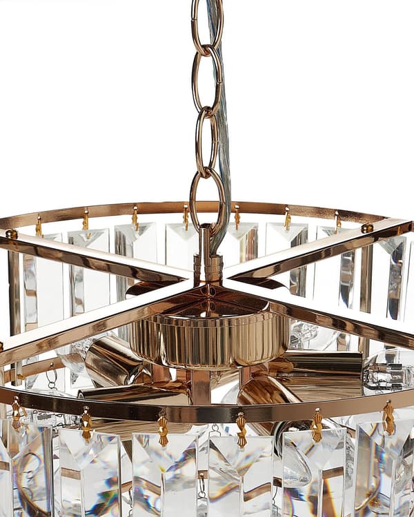 Lysekrone Gull Metall ⌀ 40 cm Pendellampe Lampe Glasskrystall Glamour stil