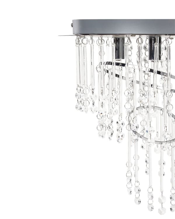 Sølvmetal lysekrone ⌀ 45 cm med glaskrystaller krom finish glamour stil belysning