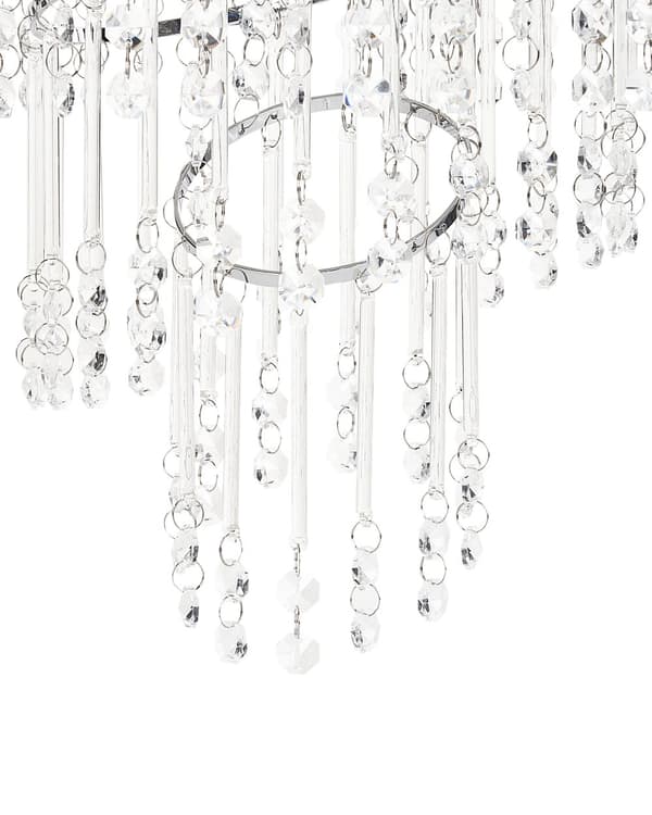Sølvmetal lysekrone ⌀ 45 cm med glaskrystaller krom finish glamour stil belysning