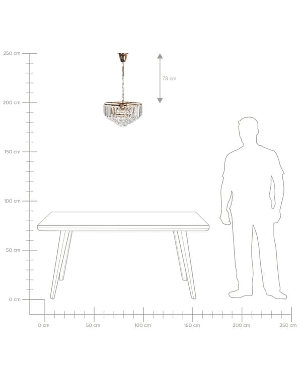 Kattokruunu kirkas kristalli kulta rauta ⌀ 40 x 120 cm korkeussäädettävä 6 polttimoa glamour tyyli