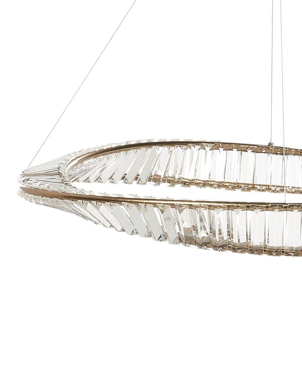 Kattokruunu kulta rauta ⌀ 79 x 120 cm LED-valot lasikristallit säädettävä korkeus moderni tyyli