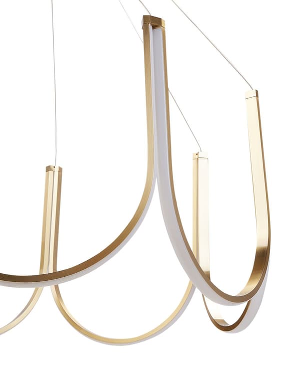 Lysekrone Gull Aluminium Pendellampe med LED-belysning Stue Moderne stil