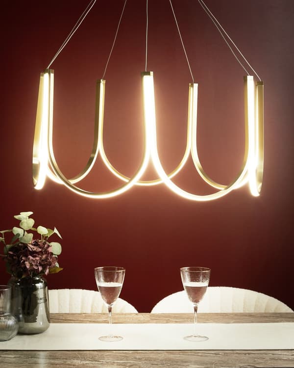 Lysekrone Gull Aluminium Pendellampe med LED-belysning Stue Moderne stil