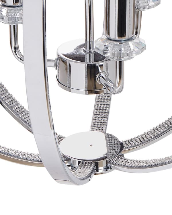 Lysekrone Jern Kromfinish Pendellampe med krystaller Stue Spisestue Belysning Glamour stil