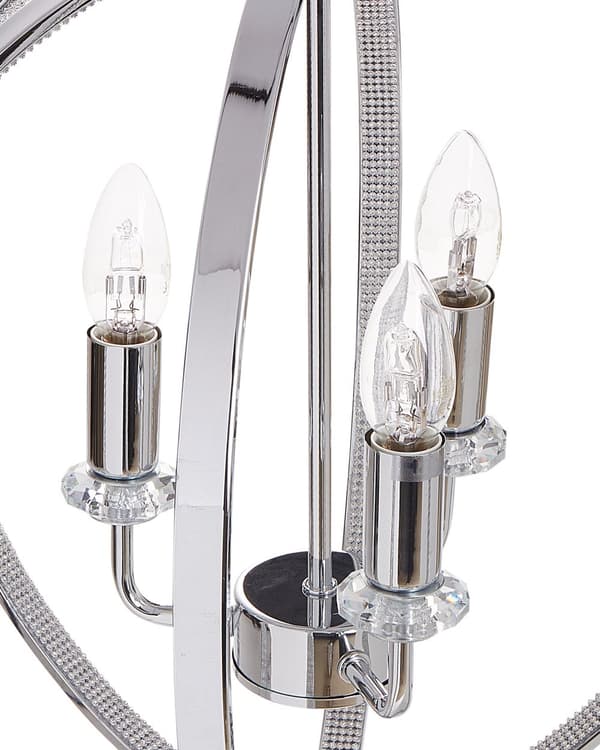 Lysekrone Jern Kromfinish Pendellampe med krystaller Stue Spisestue Belysning Glamour stil
