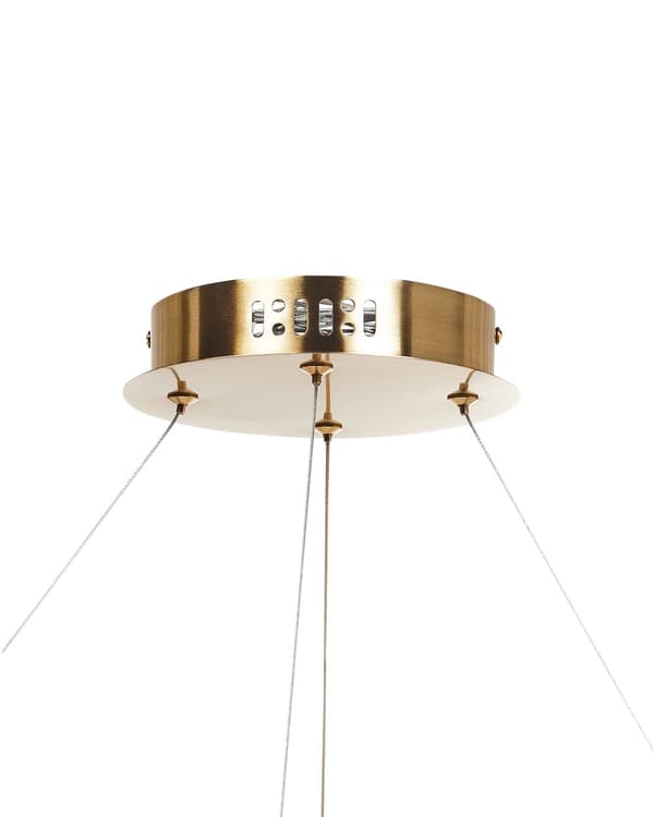 Lysekrone Gull Jern Pendellampe med krystaller LED Belysning Glamour stil
