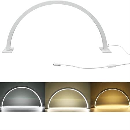 UNIQ halvmåne bue bordlampe til manicure / øjenvipper forlængelser - hvid