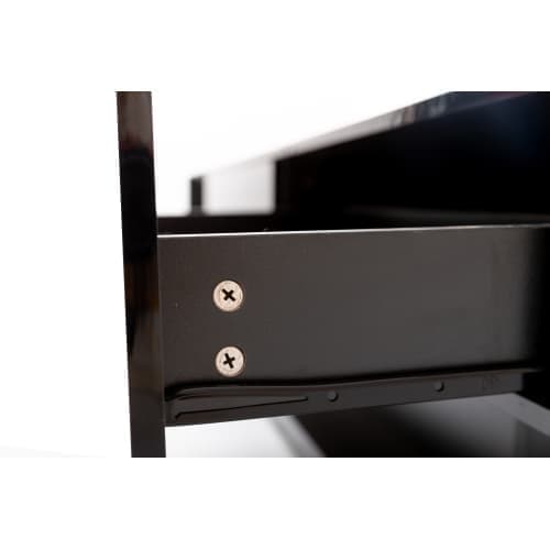 170cm TV-möbel med LED och glasvägg - 2 lådor - Svart