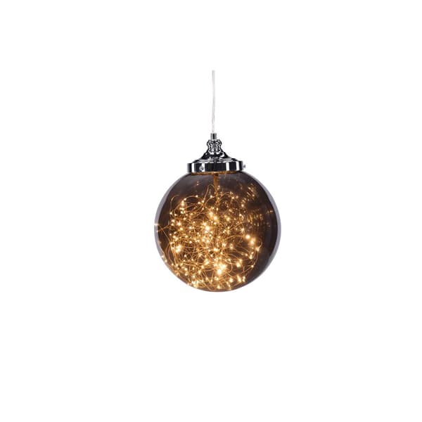 Lemans belysning taklampa 30x30x40cm røgfarvet glas.