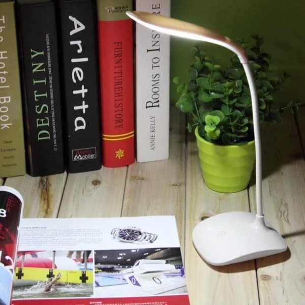 LED Skrivbordslampa - VINUS - Vit - Uppladdningsbar - 3 Nivåer av Ljusstyrka