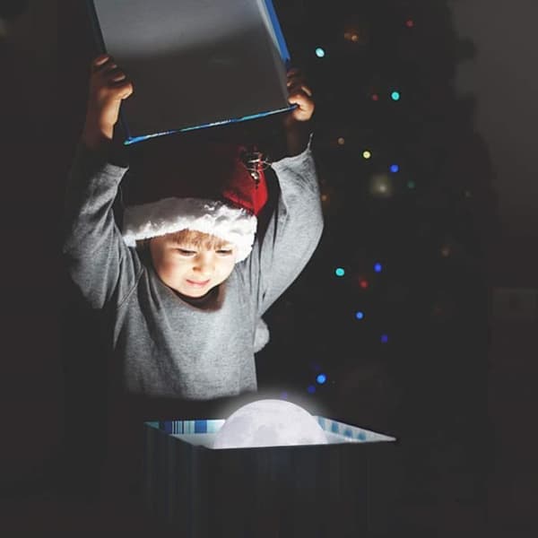 18CM 3D Månlampa USB Uppladdningsbart Nattljus LED Touch Månlampa 3 Färger Nattljus för Sovrum Vardagsrum Café Födelsedagspresent