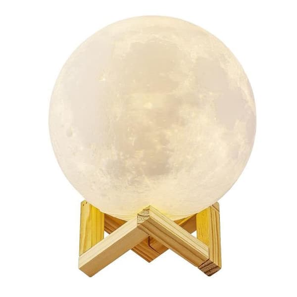 18CM 3D Månlampa USB Uppladdningsbart Nattljus LED Touch Månlampa 3 Färger Nattljus för Sovrum Vardagsrum Café Födelsedagspresent