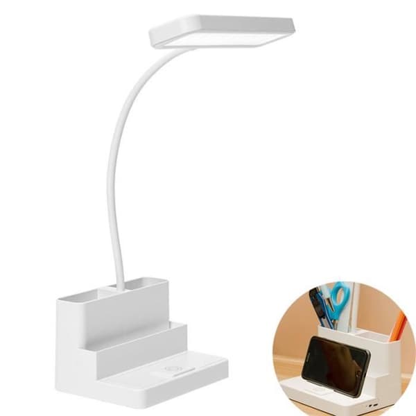 USB-laddningsbar LED-skrivbordslampa - Dimbar LED-bordslampa med 3 färger och 30 LED-lampor för studier, förvaring, telefonstöd
