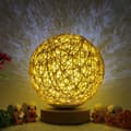 Miniatyrbild 4 av 4: Kreativ LED nattlampa med handvävd lampskärm dekoration trä sänglampa present